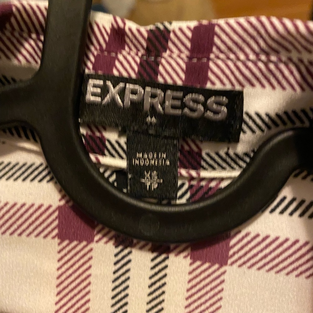 Express Plaid Button Up Blouse - image 3